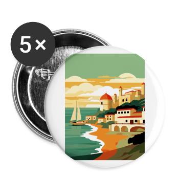 Costa De La Luz Espagne Vintage Voyage Poster WPA - Lot de 5 grands badges (56 mm) - blanc - Devant