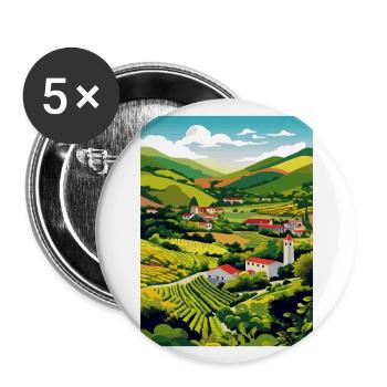 Douro Valley Portugal Vintage Travel Poster WPA - Buttons large 2.2''/56 mm (5-pack) - white - Front
