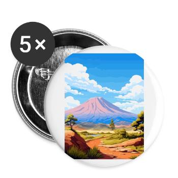 Parc national du Teide Espagne Affiche de voyage Vintage - Lot de 5 grands badges (56 mm) - blanc - Devant
