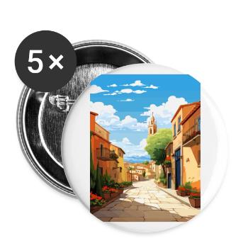 Tarragona Spanien Vintage Reiseposter WPA Souvenir - Buttons groß 56 mm (5er Pack) - Weiß - Vorne