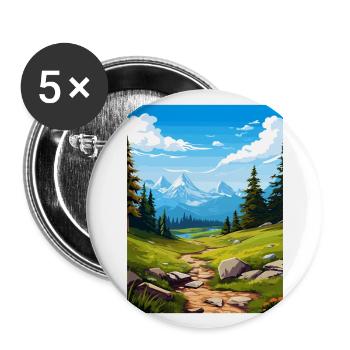Parc National de la Vanoise France Affiche de voyage Vintage - Lot de 5 grands badges (56 mm) - blanc - Devant
