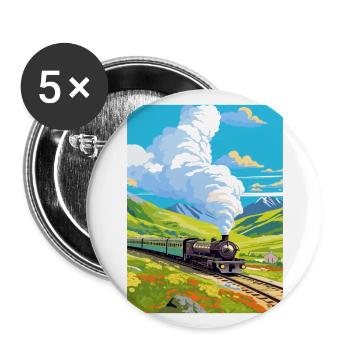 Orient Express Europa Deko Vintage Reiseposter - Buttons groß 56 mm (5er Pack) - Weiß - Vorne