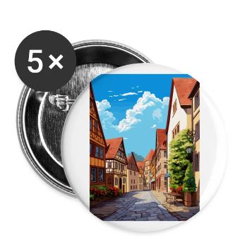 Nuremberg Decoration Germany Vintage Travel Poster - Buttons large 2.2''/56 mm (5-pack) - white - Front
