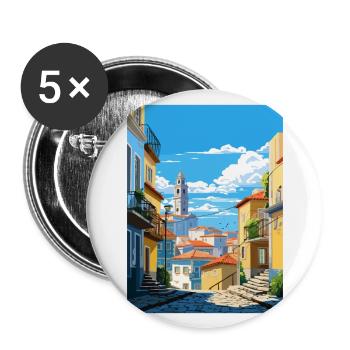 Vila Nova De Gaia Portugal Vintage Travel Poster - Buttons large 2.2''/56 mm (5-pack) - white - Front