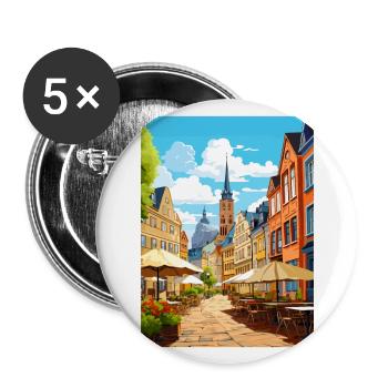 Mainz Decoration Germany Vintage Travel Poster WPA - Buttons large 2.2''/56 mm (5-pack) - white - Front