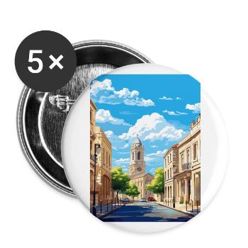 Nimes Frankreich Vintage Reiseplakat WPA Souvenir - Buttons groß 56 mm (5er Pack) - Weiß - Vorne