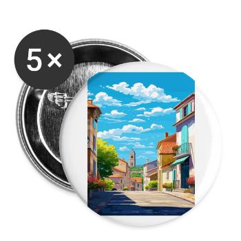 Perigueux Frankreich Vintage Reiseplakat Souvenir - Buttons groß 56 mm (5er Pack) - Weiß - Vorne