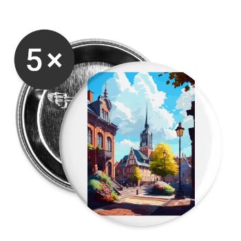 Lund Sweden Vintage Travel Poster WPA Souvenir - Buttons large 2.2''/56 mm (5-pack) - white - Front