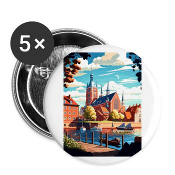 Orebro Sweden Vintage Travel Poster WPA Souvenir - Buttons large 2.2''/56 mm (5-pack) - white - Front