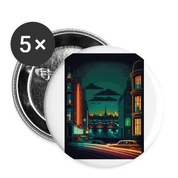 Dublin Skyline Irlande Vintage Travel Poster WPA - Lot de 5 grands badges (56 mm) - blanc - Devant