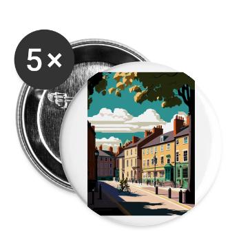 Northallerton Malham Cove England Reiseposter - Buttons groß 56 mm (5er Pack) - Weiß - Vorne