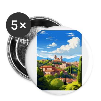 Granada Spain Vintage Travel Poster WPA Souvenir - Buttons large 2.2''/56 mm (5-pack) - white - Front