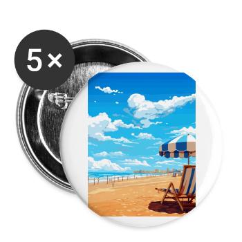 Costa De La Luz Espagne Vintage Voyage Poster WPA - Lot de 5 grands badges (56 mm) - blanc - Devant