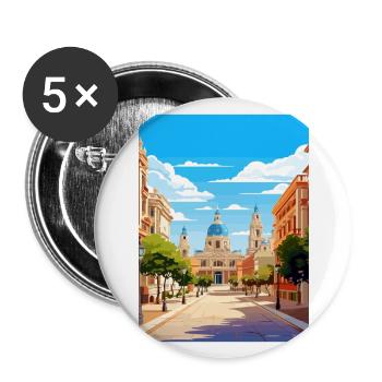 Valencia Spain Vintage Travel Poster WPA Souvenir - Buttons large 2.2''/56 mm (5-pack) - white - Front