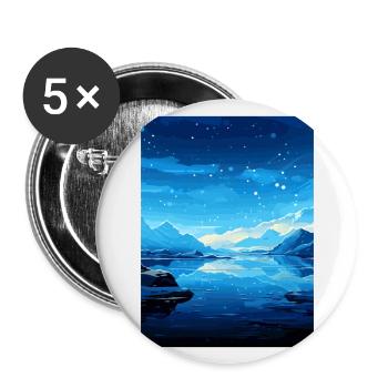 Island Vintage Reiseposter WPA Souvenir - Buttons groß 56 mm (5er Pack) - Weiß - Vorne