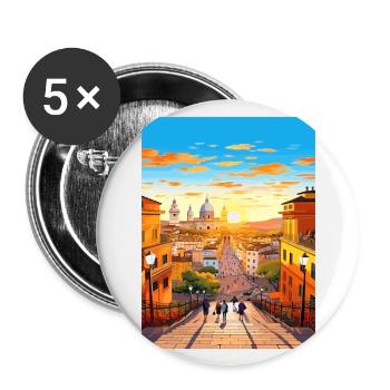 Rome Italy Vintage Travel Poster WPA Souvenir - Buttons large 2.2''/56 mm (5-pack) - white - Front