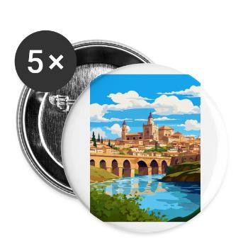 Cordoue Espagne Vintage voyage affiche WPA Souvenir - Lot de 5 grands badges (56 mm) - blanc - Devant