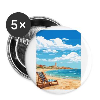 Costa De La Luz Espagne Vintage Voyage Poster WPA - Lot de 5 grands badges (56 mm) - blanc - Devant