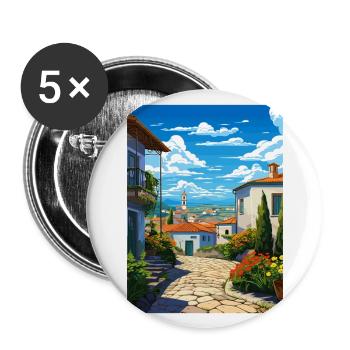 Monsanto Portugal Vintage Voyage Poster Souvenir - Lot de 5 grands badges (56 mm) - blanc - Devant