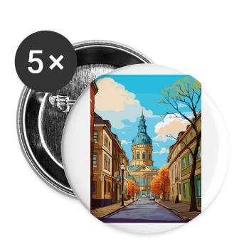 Mannheim Decoration Germany Vintage Travel Poster - Buttons large 2.2''/56 mm (5-pack) - white - Front