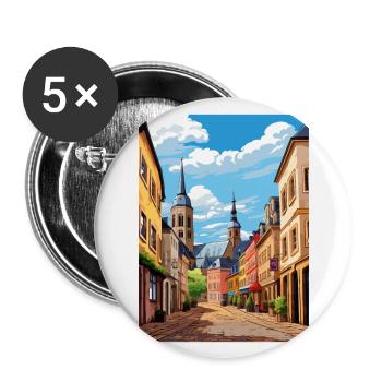 Trèves Allemagne Vintage voyage affiche WPA Souvenir - Lot de 5 grands badges (56 mm) - blanc - Devant