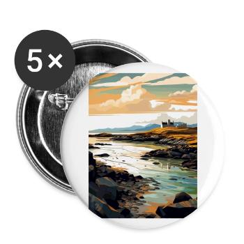 Isle Of Harris Scotland Vintage Travel Poster WPA - Buttons large 2.2''/56 mm (5-pack) - white - Front