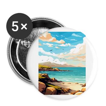 Isle Of Harris Scotland Vintage Travel Poster WPA - Buttons large 2.2''/56 mm (5-pack) - white - Front