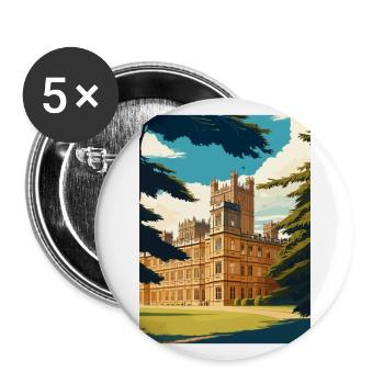 Highclere Château Angleterre Vintage voyage affiche WPA - Lot de 5 grands badges (56 mm) - blanc - Devant