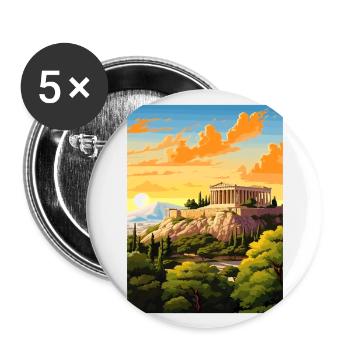 Athens Greece Decoration Vintage Travel Poster WPA - Buttons large 2.2''/56 mm (5-pack) - white - Front