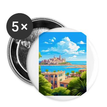 Palma De Mallorca Spain Vintage Travel Poster WPA - Buttons large 2.2''/56 mm (5-pack) - white - Front