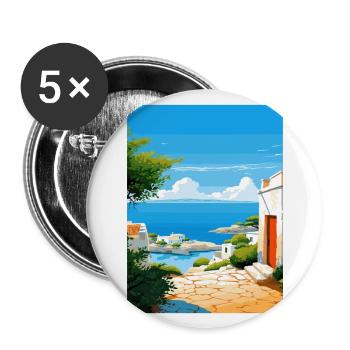 Apulien Italien Vintage Reiseposter WPA Souvenir - Buttons groß 56 mm (5er Pack) - Weiß - Vorne
