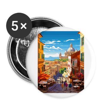 Rome Italy Vintage Travel Poster WPA Souvenir - Buttons large 2.2''/56 mm (5-pack) - white - Front