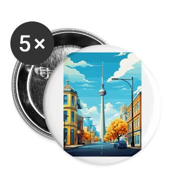 Berlin Deutschland Vintage Reiseposter WPA Souvenir - Buttons groß 56 mm (5er Pack) - Weiß - Vorne