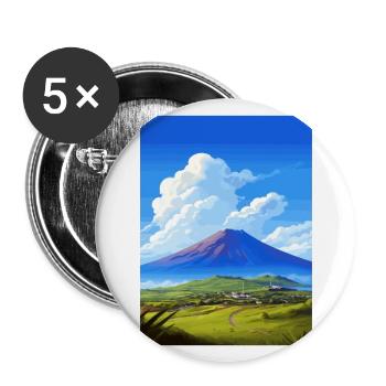 Pico Island Portugal Vintage Reiseposter WPA Kunst - Buttons groß 56 mm (5er Pack) - Weiß - Vorne