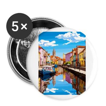 Aveiro Portugal Vintage Travel Poster WPA Souvenir - Buttons large 2.2''/56 mm (5-pack) - white - Front