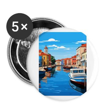 Aveiro Portugal Vintage Travel Poster WPA Souvenir - Buttons large 2.2''/56 mm (5-pack) - white - Front