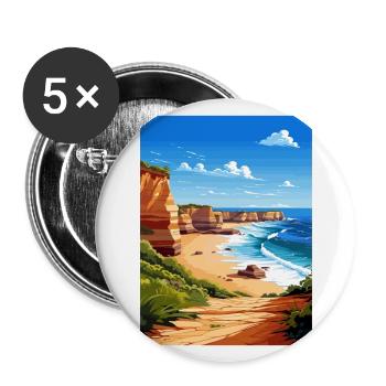Algarve Portugal Vintage voyage affiche Souvenir - Lot de 5 grands badges (56 mm) - blanc - Devant