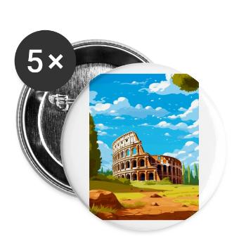 Rome Italy Vintage Travel Poster WPA Souvenir - Buttons large 2.2''/56 mm (5-pack) - white - Front