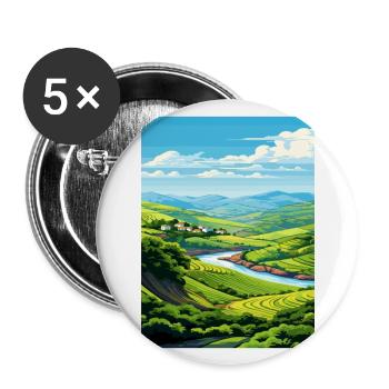 Douro Valley Portugal Vintage Travel Poster WPA - Buttons large 2.2''/56 mm (5-pack) - white - Front