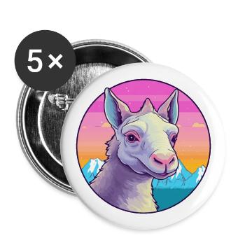 Aardvark Aquarelle Dessin Animé Kawaii Animal Animal Colo - Lot de 5 grands badges (56 mm) - blanc - Devant