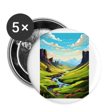 Isle Of Skye Schottland Vintage Reiseposter WPA - Buttons groß 56 mm (5er Pack) - Weiß - Vorne