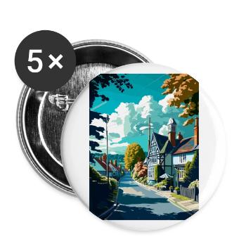 Sevenoaks England Kent Vintage Reiseposter WPA - Buttons groß 56 mm (5er Pack) - Weiß - Vorne