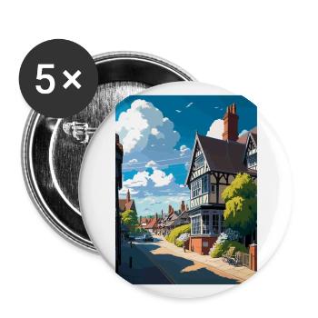 Tonbridge England Kent Vintage Reiseposter WPA - Buttons groß 56 mm (5er Pack) - Weiß - Vorne