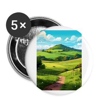 Duncryne Hill Stirling Vintage Reiseposter WPA - Buttons groß 56 mm (5er Pack) - Weiß - Vorne