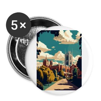 Bury S Edmunds England Vintage Reiseposter WPA - Buttons groß 56 mm (5er Pack) - Weiß - Vorne
