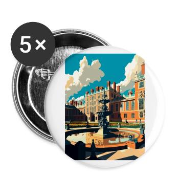 Hampton Palace England Vintage Travel Poster WPA - Buttons large 2.2''/56 mm (5-pack) - white - Front