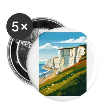 Sept sœurs Sussex Vintage voyage affiche WPA Art - Lot de 5 grands badges (56 mm) - blanc - Devant