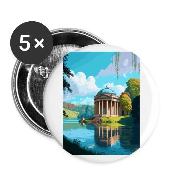 Stourhead Decoration Vintage Travel Poster WPA Art - Buttons large 2.2''/56 mm (5-pack) - white - Front