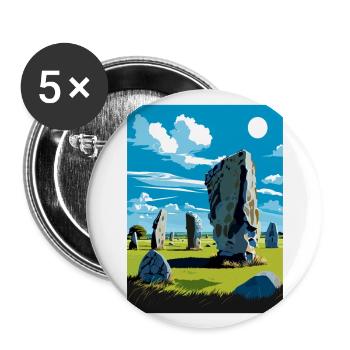 Avebury Stone Circle Vintage Travel Poster WPA Art - Buttons large 2.2''/56 mm (5-pack) - white - Front