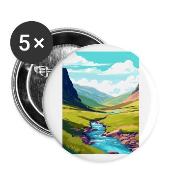 Hohe Tasse Nick Cumbria Vintage Reiseposter WPA - Buttons groß 56 mm (5er Pack) - Weiß - Vorne
